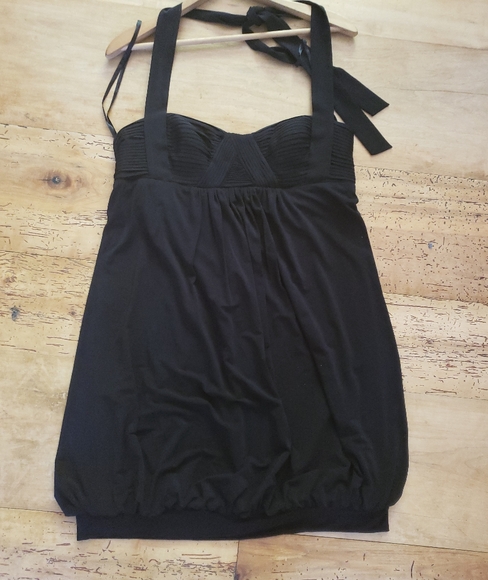BCBG Sz Med Bubble Hem Halter Dress - Picture 3 of 12